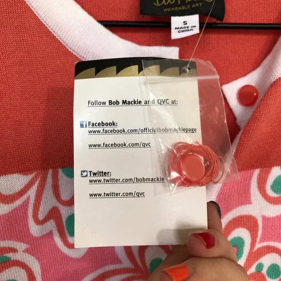 NWT Bob Mackie Floral Mod cardigan Pink Small - Picture 10 of 11